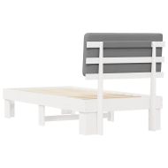 Леглова рамка с тапицирана гръбна част Светлосиво 80 x 200 cm