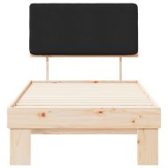 Леглова рамка с тапицирана гръбна част Черно 90 x 190 cm