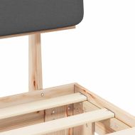 Леглова рамка с тапицирана гръбна част Тъмен сив 75 x 190 cm