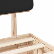 Леглова рамка с тапицирана гръбна част Черно 75 x 190 cm