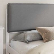 Леглова рамка с тапицирана гръбна част Светлосиво 180 x 200 cm