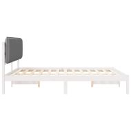 Леглова рамка с тапицирана гръбна част Светлосиво 180 x 200 cm