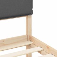 Леглова рамка с тапицирана гръбна част Тъмен сив 120 x 200 cm