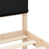 Леглова рамка с тапицирана гръбна част Черно 120 x 200 cm