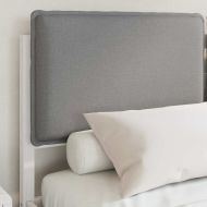 Леглова рамка с тапицирана гръбна част Светлосиво 135 x 190 cm