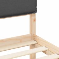 Леглова рамка с тапицирана гръбна част Тъмен сив 80 x 200 cm