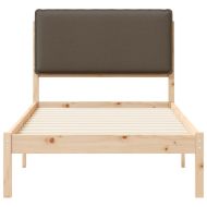 Леглова рамка с тапицирана гръбна част Таупе 80 x 200 cm