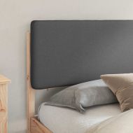 Леглова рамка с тапицирана гръбна част Тъмен сив 180 x 200 cm