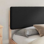 Леглова рамка с тапицирана гръбна част Черно 180 x 200 cm