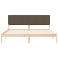 Леглова рамка с тапицирана гръбна част Таупе 180 x 200 cm