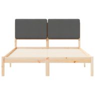 Леглова рамка с тапицирана гръбна част Тъмен сив 160 x 200 cm