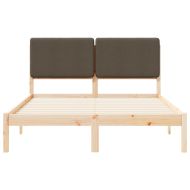 Леглова рамка с тапицирана гръбна част Таупе 160 x 200 cm