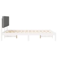 Леглова рамка с тапицирана гръбна част Светлосиво 160 x 200 cm