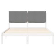 Леглова рамка с тапицирана гръбна част Светлосиво 160 x 200 cm