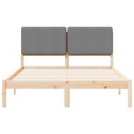 Леглова рамка с тапицирана гръбна част Светлосиво 150 x 200 cm
