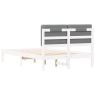 Леглова рамка с тапицирана гръбна част Светлосиво 120 x 200 cm