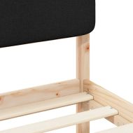 Леглова рамка с тапицирана гръбна част Черно 140 x 190 cm