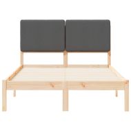 Леглова рамка с тапицирана гръбна част Тъмен сив 135 x 190 cm