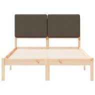 Леглова рамка с тапицирана гръбна част Таупе 135 x 190 cm