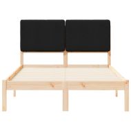 Леглова рамка с тапицирана гръбна част Черно 120 x 190 cm