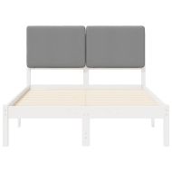 Леглова рамка с тапицирана гръбна част Светлосиво 120 x 190 cm