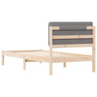 Леглова рамка с тапицирана гръбна част Светлосиво 80 x 200 cm