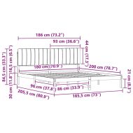Леглова рамка с тапицирана гръбна част Таупе 180 x 200 cm