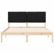 Леглова рамка с тапицирана гръбна част Черно 160 x 200 cm