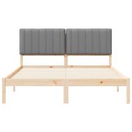 Леглова рамка с тапицирана гръбна част Светлосиво 150 x 200 cm