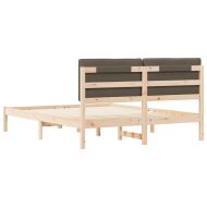 Леглова рамка с тапицирана гръбна част Таупе 150 x 200 cm