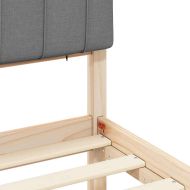 Леглова рамка с тапицирана гръбна част Светлосиво 140 x 200 cm