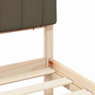 Леглова рамка с тапицирана гръбна част Таупе 140 x 190 cm