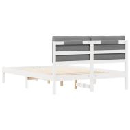 Леглова рамка с тапицирана гръбна част Светлосиво 135 x 190 cm