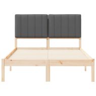 Леглова рамка с тапицирана гръбна част Тъмен сив 120 x 190 cm