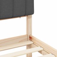 Леглова рамка с тапицирана гръбна част Тъмен сив 120 x 190 cm