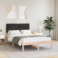 Леглова рамка с тапицирана гръбна част Черно 120 x 190 cm