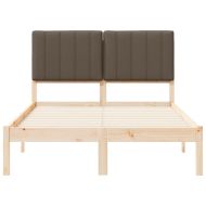 Леглова рамка с тапицирана гръбна част Таупе 120 x 190 cm
