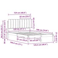 Леглова рамка с тапицирана гръбна част Таупе 120 x 190 cm