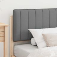 Леглова рамка с тапицирана гръбна част Светлосиво 100 x 200 cm