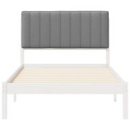 Леглова рамка с тапицирана гръбна част Светлосиво 100 x 200 cm