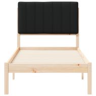 Леглова рамка с тапицирана гръбна част Черно 80 x 200 cm