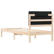 Леглова рамка с тапицирана гръбна част Черно 80 x 200 cm