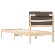 Леглова рамка с тапицирана гръбна част Таупе 80 x 200 cm