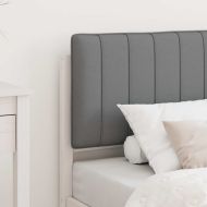 Леглова рамка с тапицирана гръбна част Светлосиво 80 x 200 cm