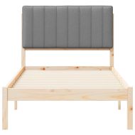 Леглова рамка с тапицирана гръбна част Светлосиво 90 x 190 cm