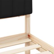 Леглова рамка с тапицирана гръбна част Черно 75 x 190 cm