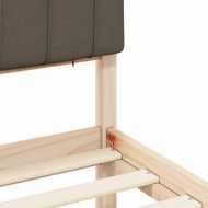 Леглова рамка с тапицирана гръбна част Таупе 75 x 190 cm