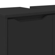 Шкаф за баня с мивка Черно 60 x 30 x 60 cm Инженерно дърво