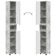 Шкаф за баня Циментено сиво 30,5 x 30 x 195 см Инженерно дърво