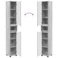 Шкаф за баня Сив Сонома 30,5 x 30 x 195 см Инженерно дърво